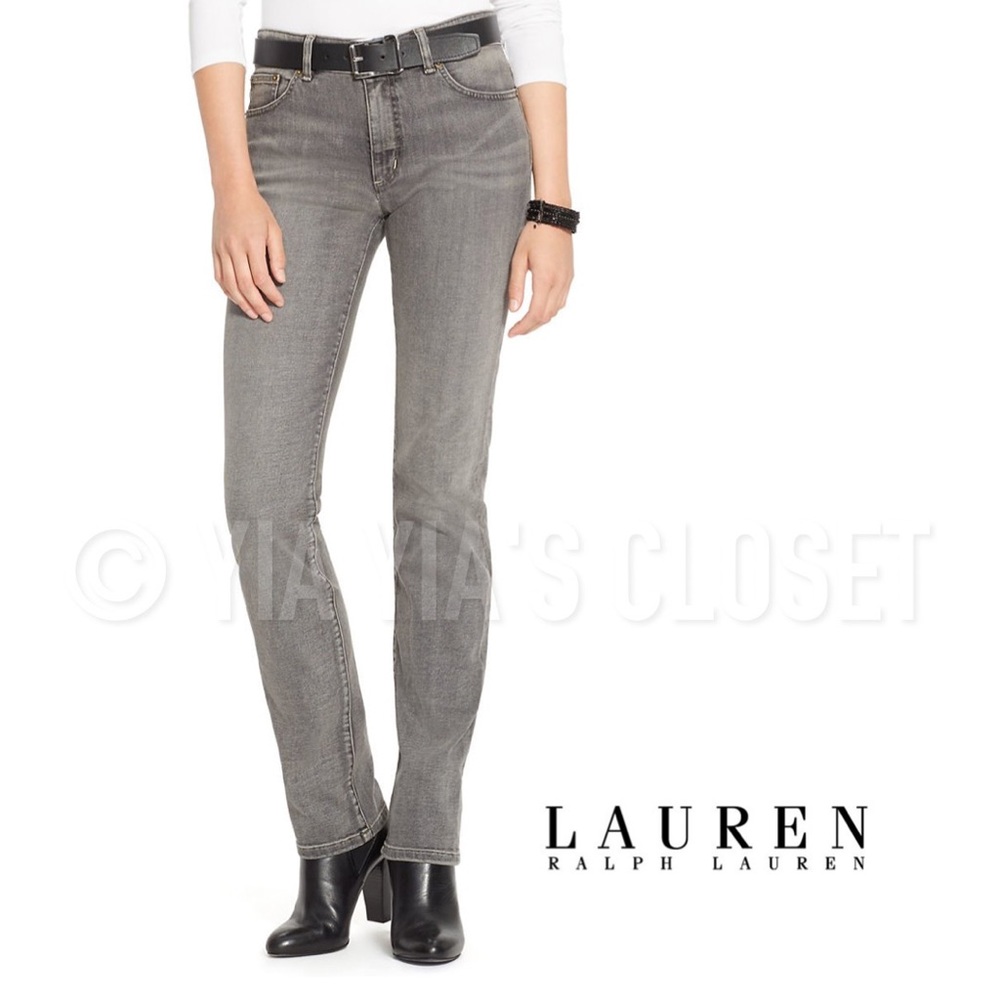 LRL Lauren Ralph Lauren 16W Gray-Wash Straight Heritage Women's Jeans - NEW